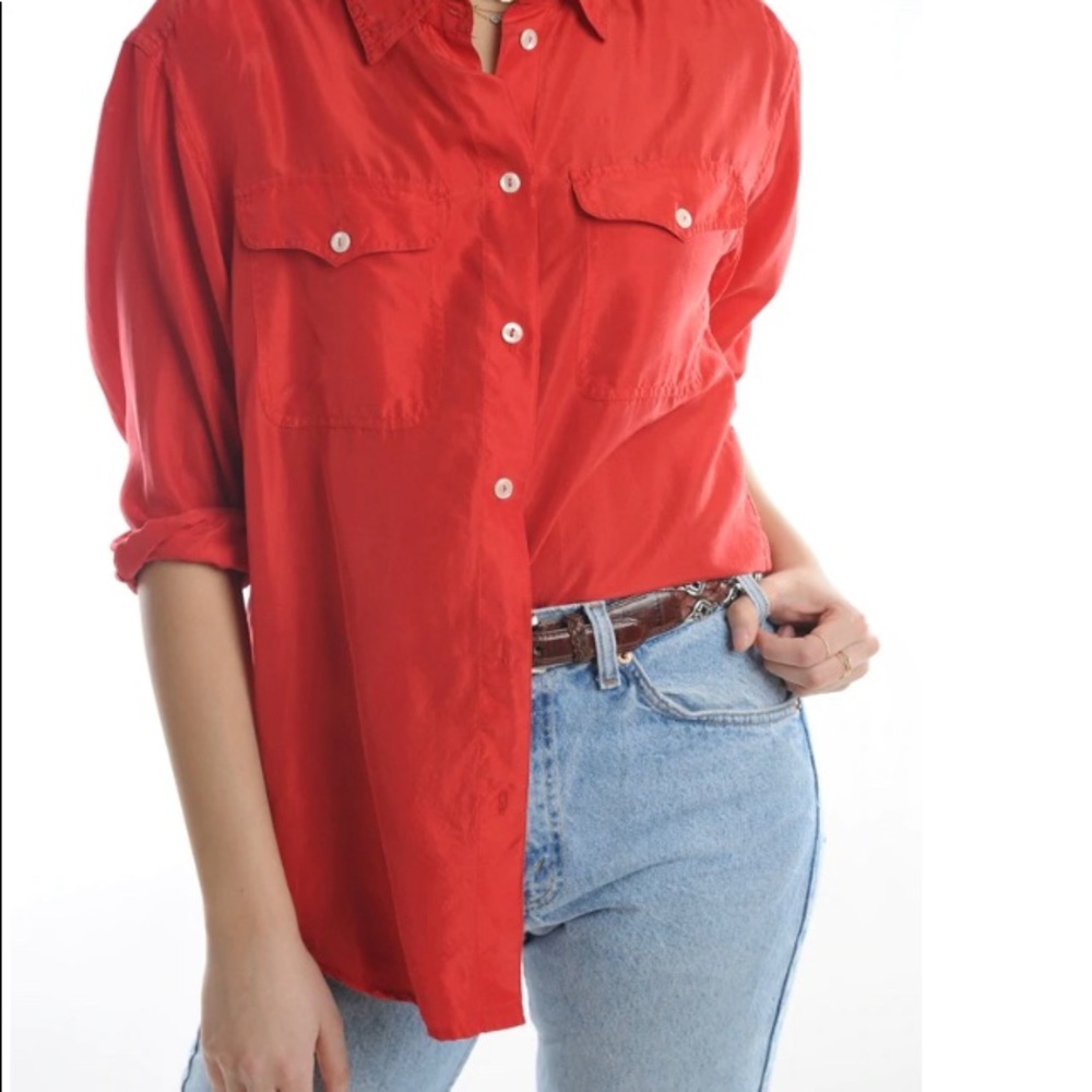 Soft Surroundings silk button down shirt